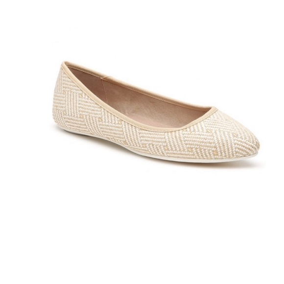 Kelly And Katie Womens Knit Pointed/Almond Toe Slip On Flats Beige Size 9.5M - Picture 1 of 7